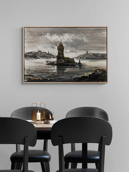 Sessiz Kız Kulesi Yağlı Boya Tablosu