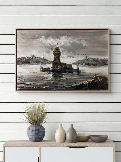 Sessiz Kız Kulesi Yağlı Boya Tablosu