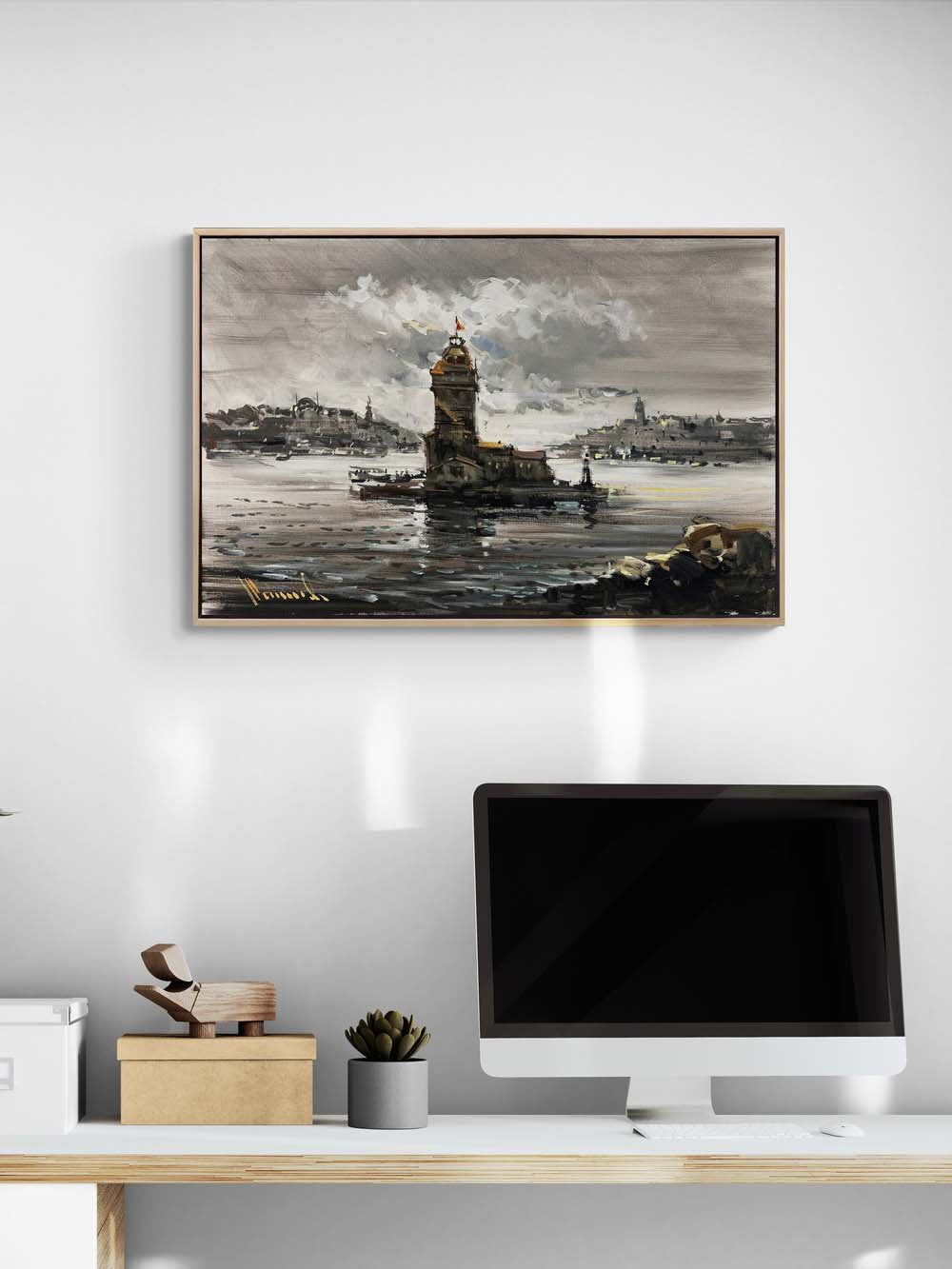 Sessiz Kız Kulesi Yağlı Boya Tablosu