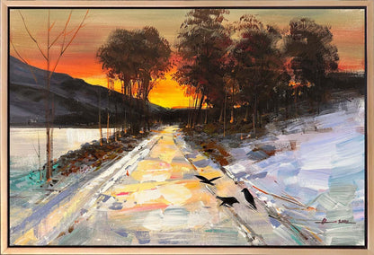 Karlı Yolculuk Yağlı Boya Tablosu