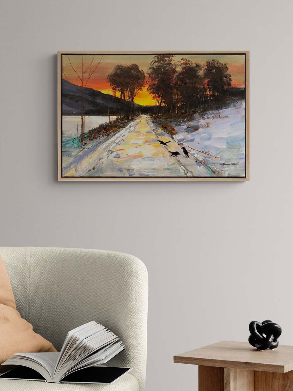 Karlı Yolculuk Yağlı Boya Tablosu