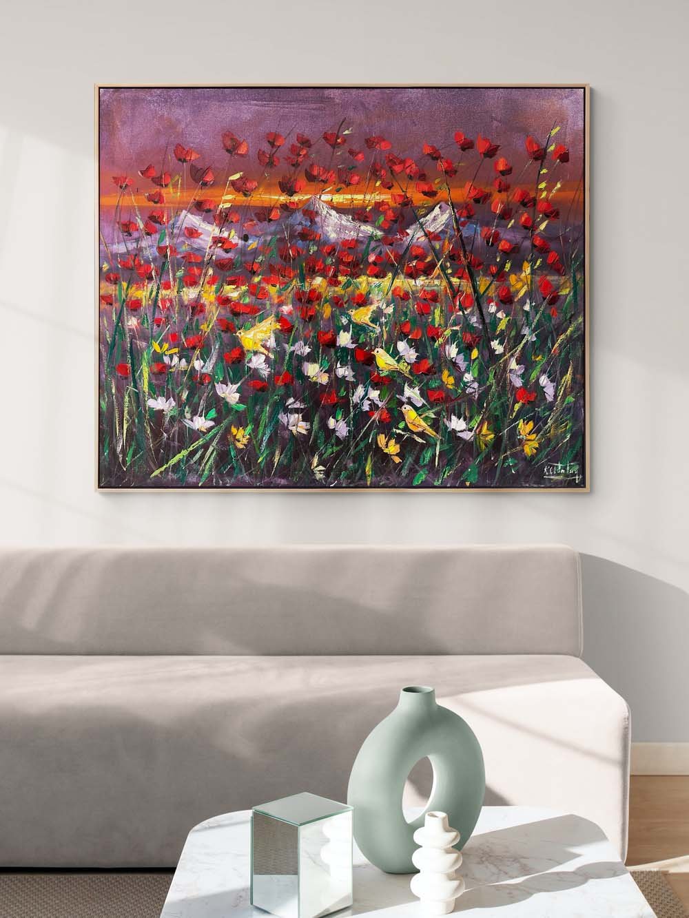 Kuş Cıvıltıları Yağlı Boya Tablosu