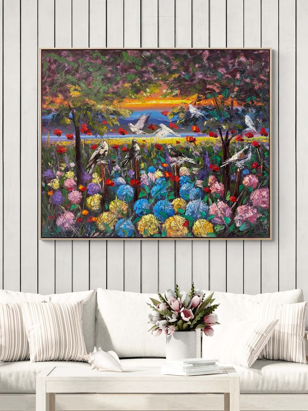 Ortanca ve Gelincikler Yağlı Boya Tablosu