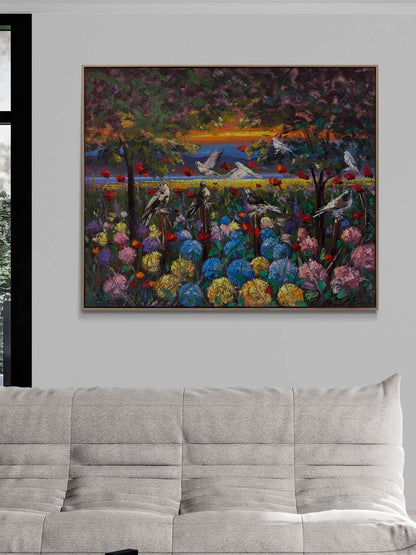 Ortanca ve Gelincikler Yağlı Boya Tablosu