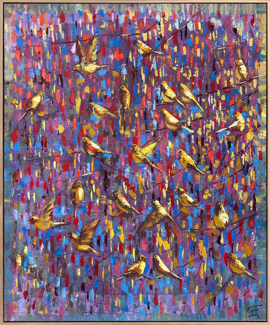Altın Kuşlar Yağlı Boya Tablosu