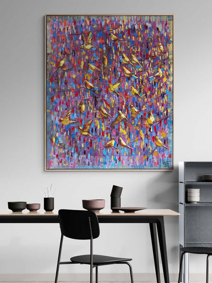 Altın Kuşlar Yağlı Boya Tablosu