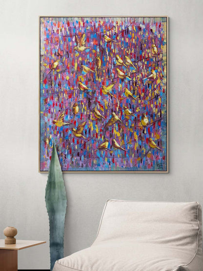 Altın Kuşlar Yağlı Boya Tablosu