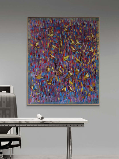 Altın Kuşlar Yağlı Boya Tablosu