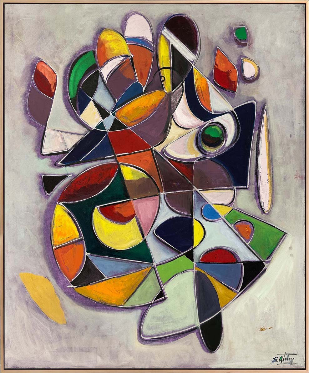 Bütünleşen Formlar Yağlı Boya Tablosu