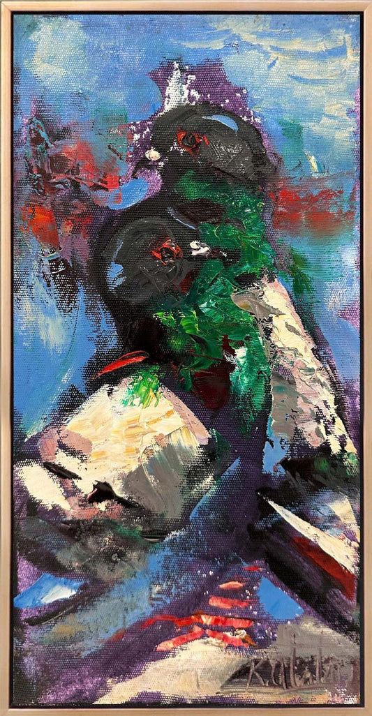 Güvercinler Zarafeti Yağlı Boya Tablosu