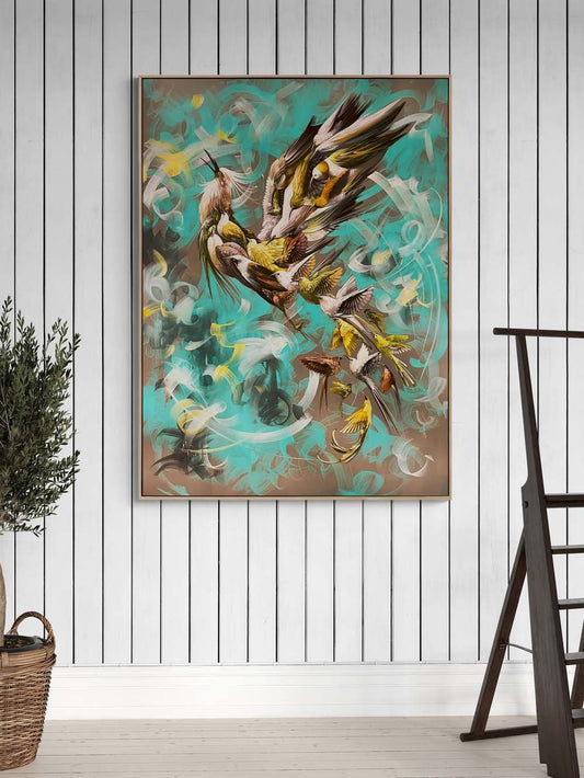 Kanat Çırpan Hayaller Yağlı Boya Tablosu