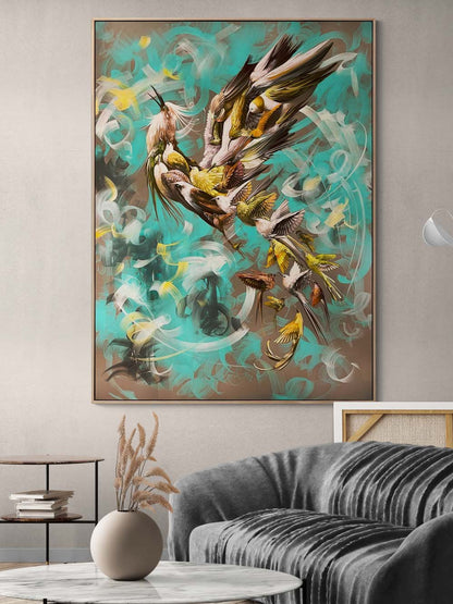 Kanat Çırpan Hayaller Yağlı Boya Tablosu