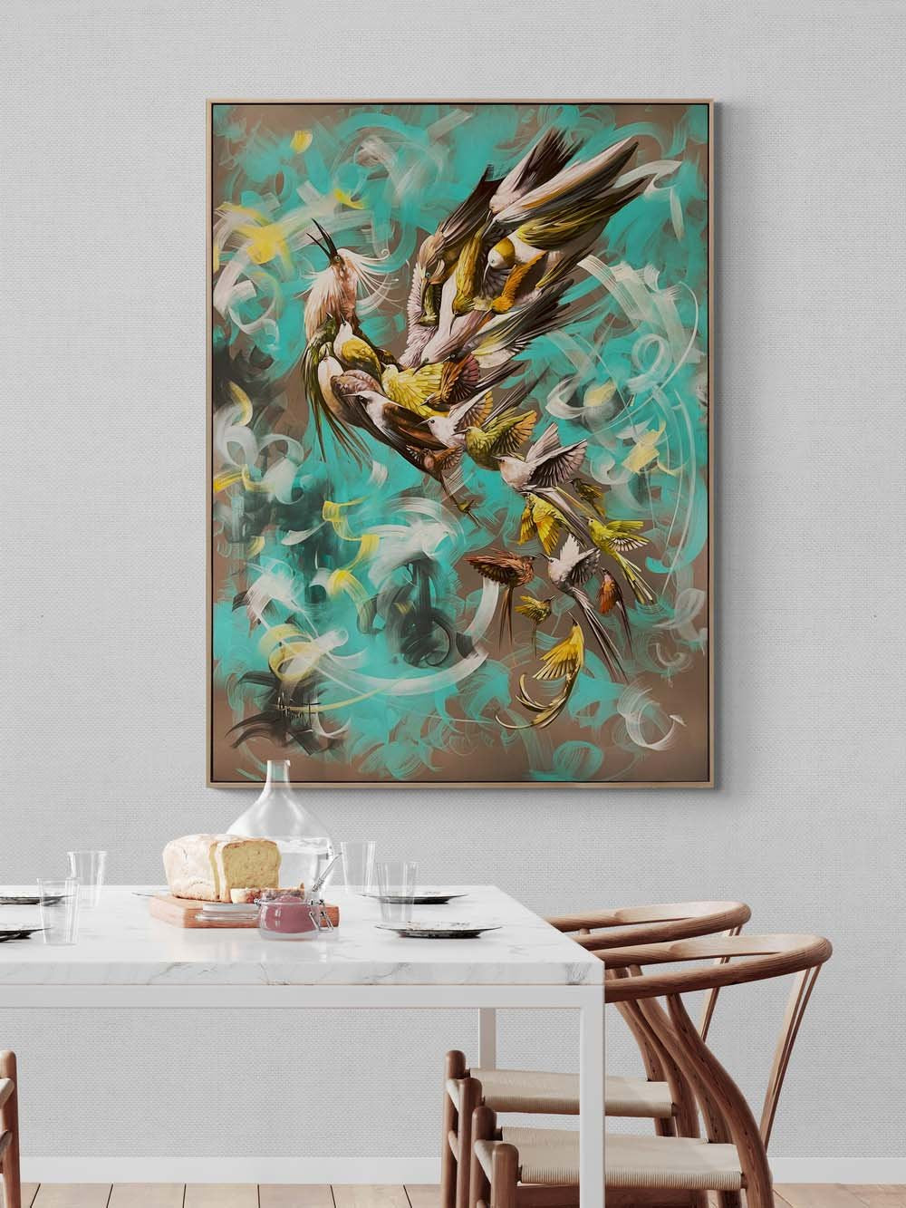 Kanat Çırpan Hayaller Yağlı Boya Tablosu