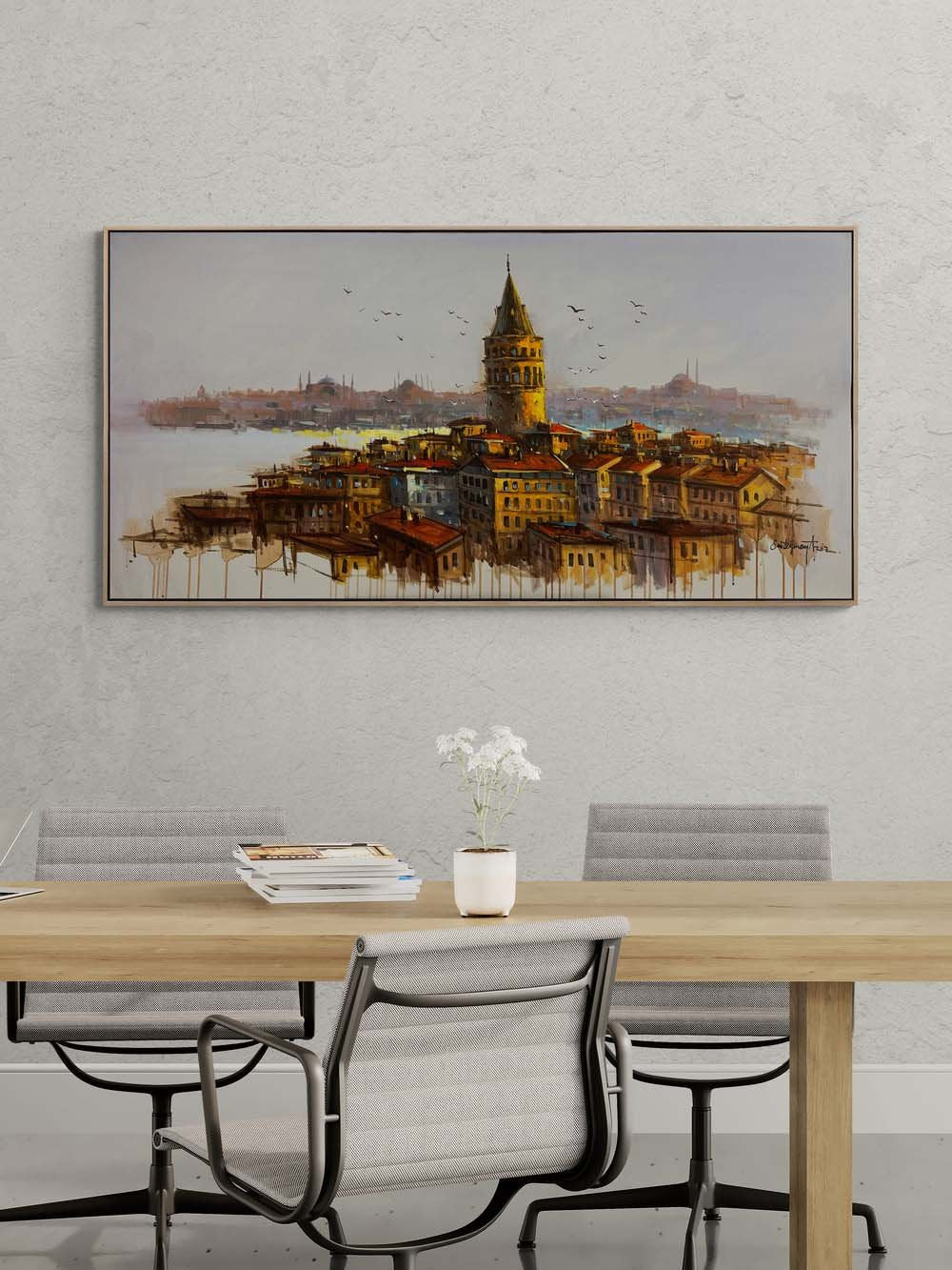 Haliç’e Bakan Kule Yağlı Boya Tablosu