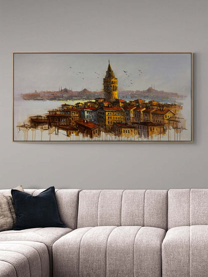 Haliç’e Bakan Kule Yağlı Boya Tablosu