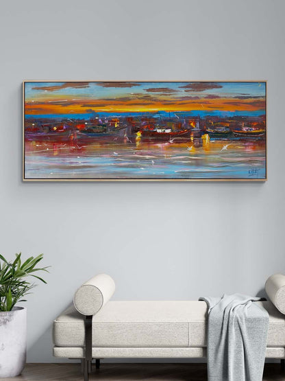 Dalgaların İçindeki Zaman Yağlı Boya Tablosu