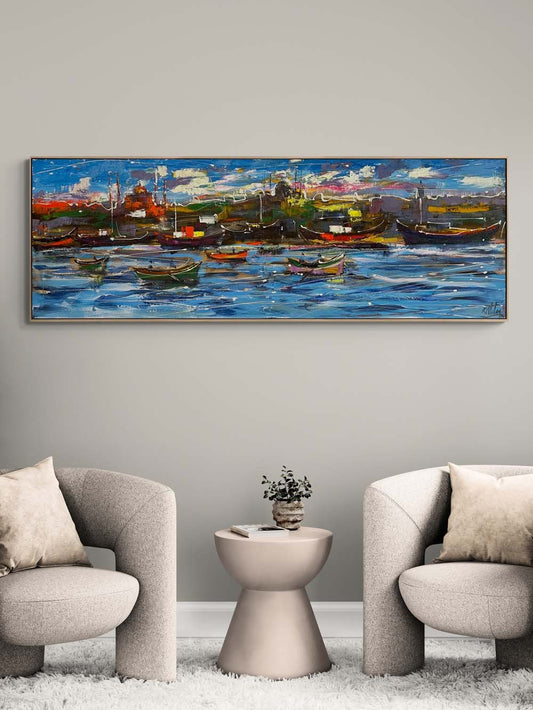 Kıyıya Vuran Düşler Yağlı Boya Tablosu