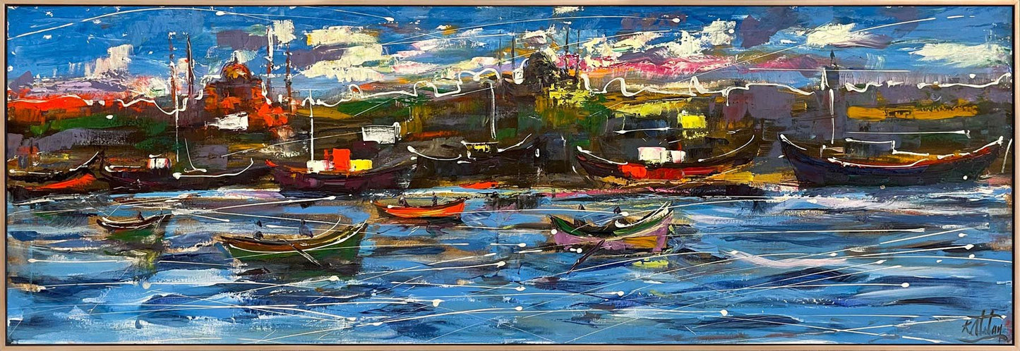 Kıyıya Vuran Düşler Yağlı Boya Tablosu