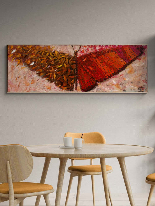 Sonbaharda Kelebek Yağlı Boya Tablosu