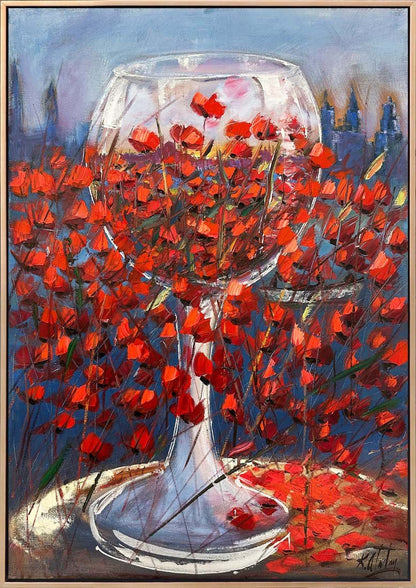 Kadehde Gelincikler Yağlı Boya Tablosu