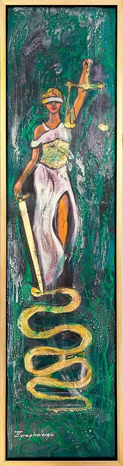 Terazi ve Kılıç Yağlı Boya Tablosu