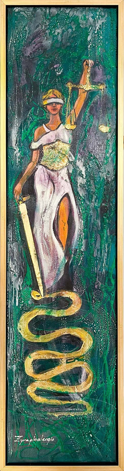 Terazi ve Kılıç Yağlı Boya Tablosu