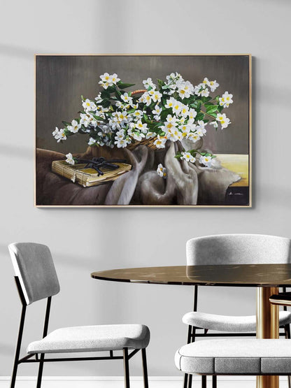 Sepette Yaseminler Yağlı Boya Tablosu