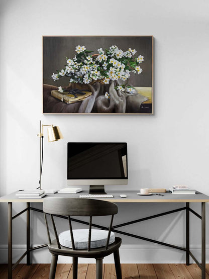 Sepette Yaseminler Yağlı Boya Tablosu