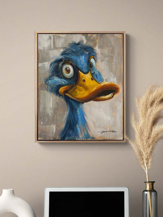 Şaşkın Ördek Yavrusu Yağlı Boya Tablosu