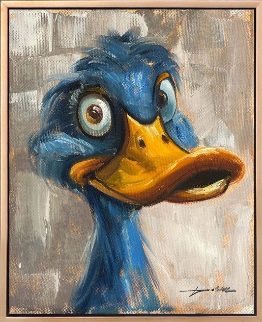 Şaşkın Ördek Yavrusu Yağlı Boya Tablosu