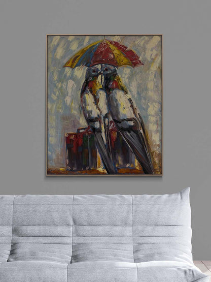 Güvercinler Son Gidişi Yağlı Boya Tablosu