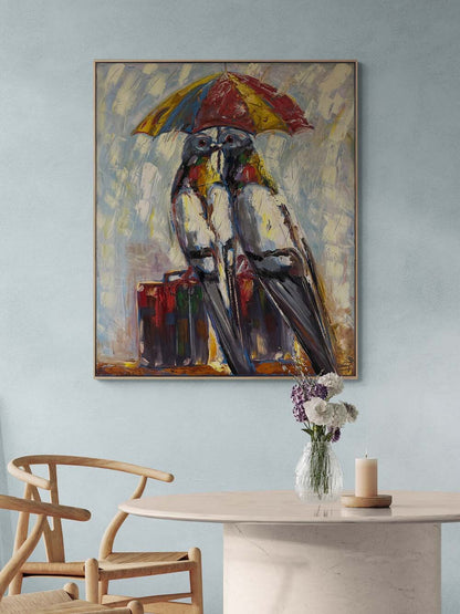 Güvercinler Son Gidişi Yağlı Boya Tablosu