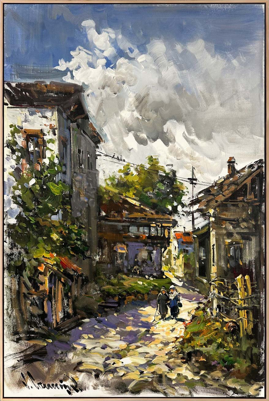 Eski Zamanın Sokakları Yağlı Boya Tablosu