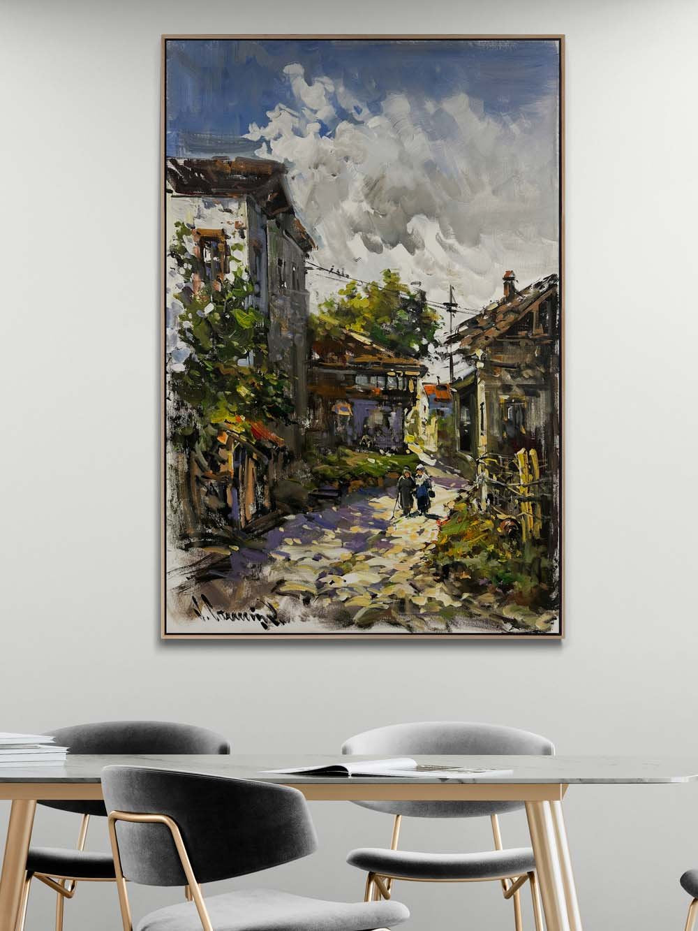 Eski Zamanın Sokakları Yağlı Boya Tablosu