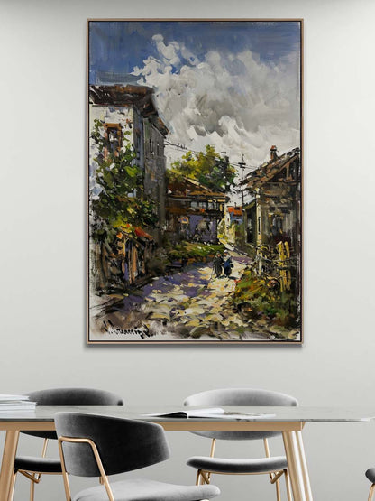 Eski Zamanın Sokakları Yağlı Boya Tablosu