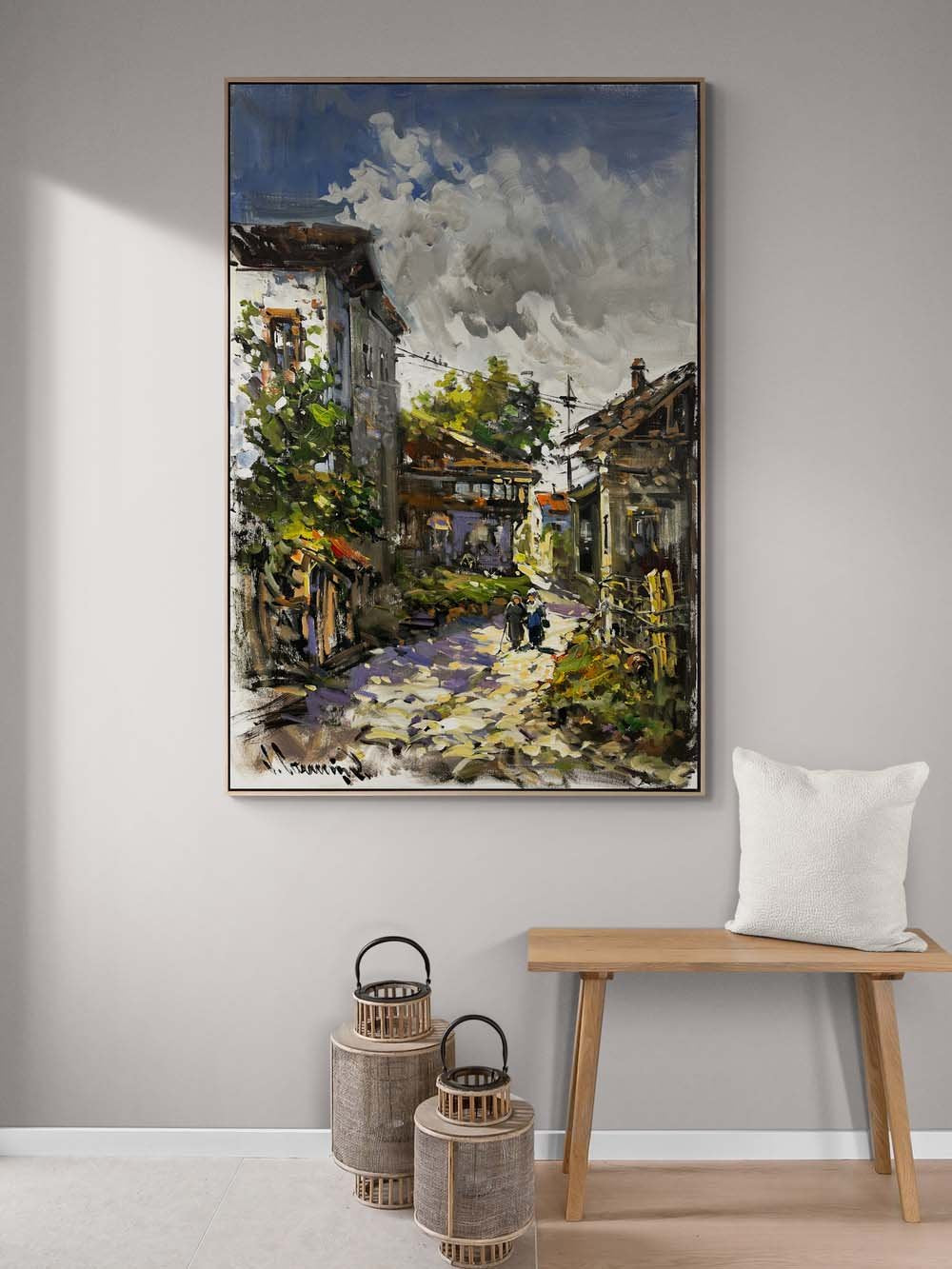 Eski Zamanın Sokakları Yağlı Boya Tablosu
