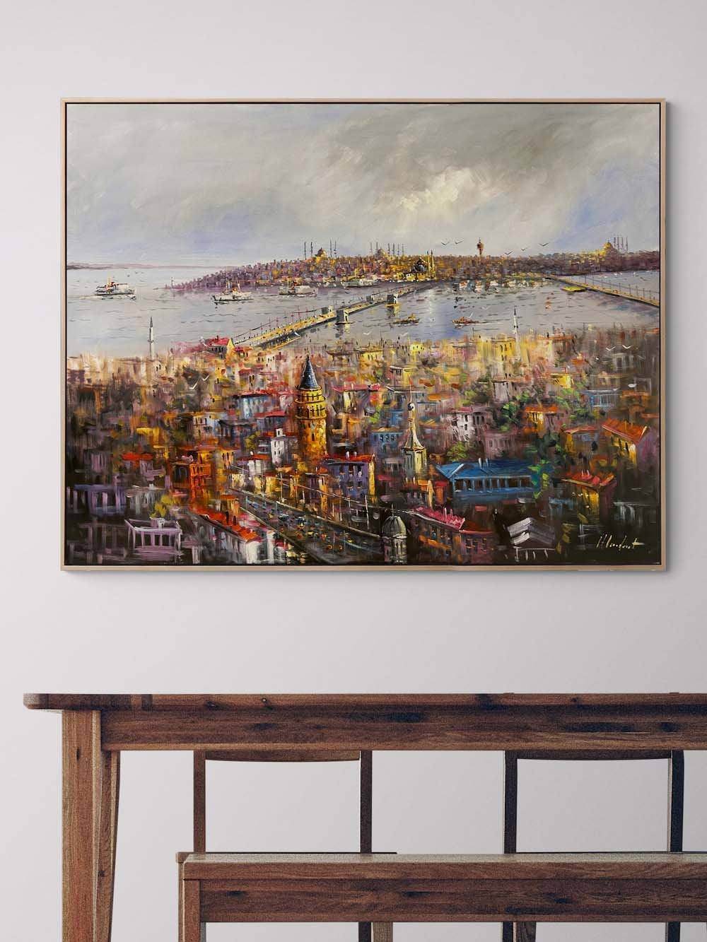 İki Kıta Arasında Yağlı Boya Tablosu