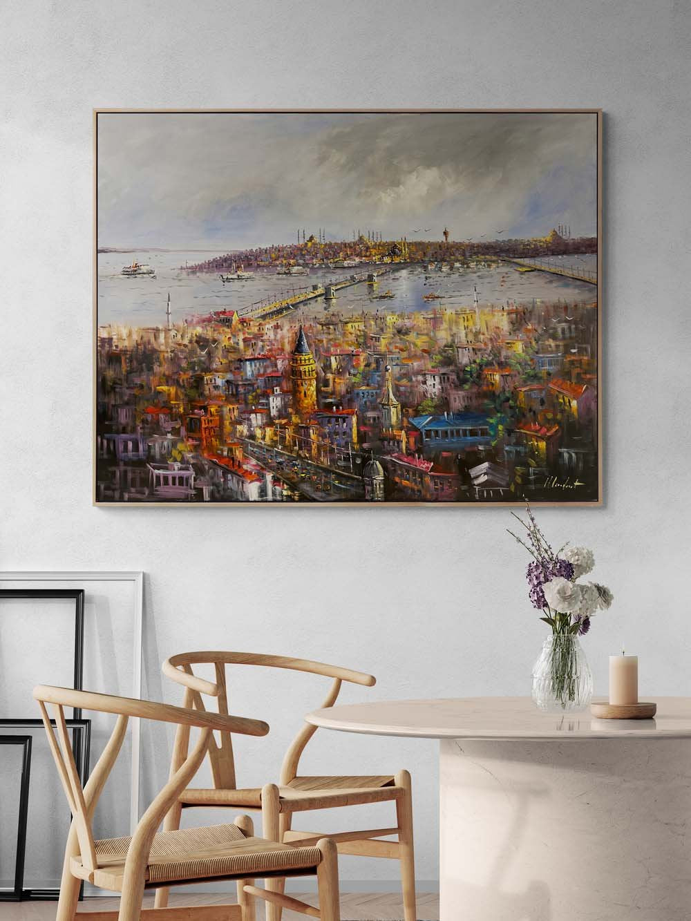 İki Kıta Arasında Yağlı Boya Tablosu