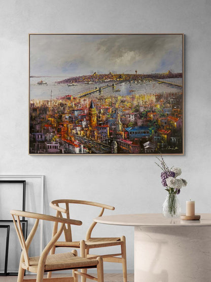 İki Kıta Arasında Yağlı Boya Tablosu