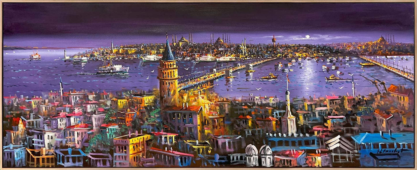 Galata’dan Boğaza Seyir Yağlı Boya Tablosu