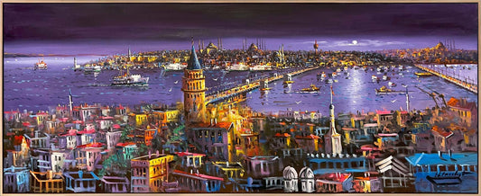 Galata’dan Boğaza Seyir Yağlı Boya Tablosu