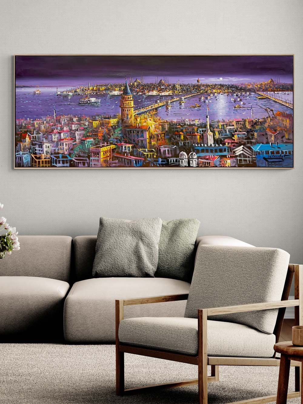 Galata’dan Boğaza Seyir Yağlı Boya Tablosu