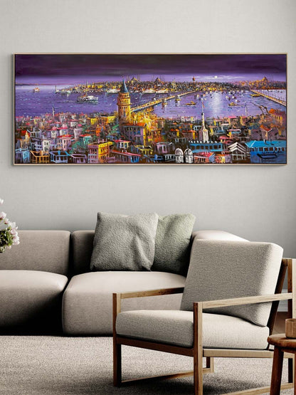 Galata’dan Boğaza Seyir Yağlı Boya Tablosu