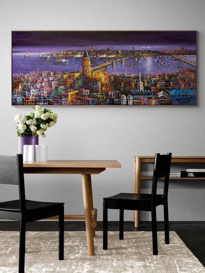 Galata’dan Boğaza Seyir Yağlı Boya Tablosu