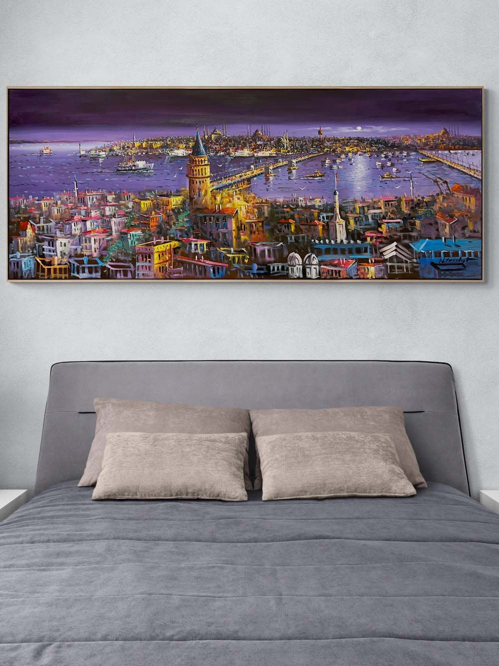 Galata’dan Boğaza Seyir Yağlı Boya Tablosu