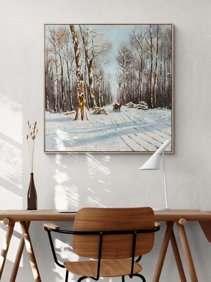 Karlar Altında Yolculuk Yağlı Boya Tablosu