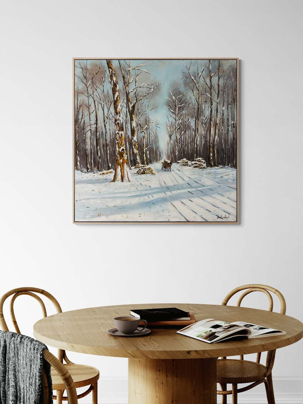 Karlar Altında Yolculuk Yağlı Boya Tablosu