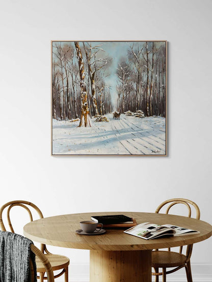 Karlar Altında Yolculuk Yağlı Boya Tablosu