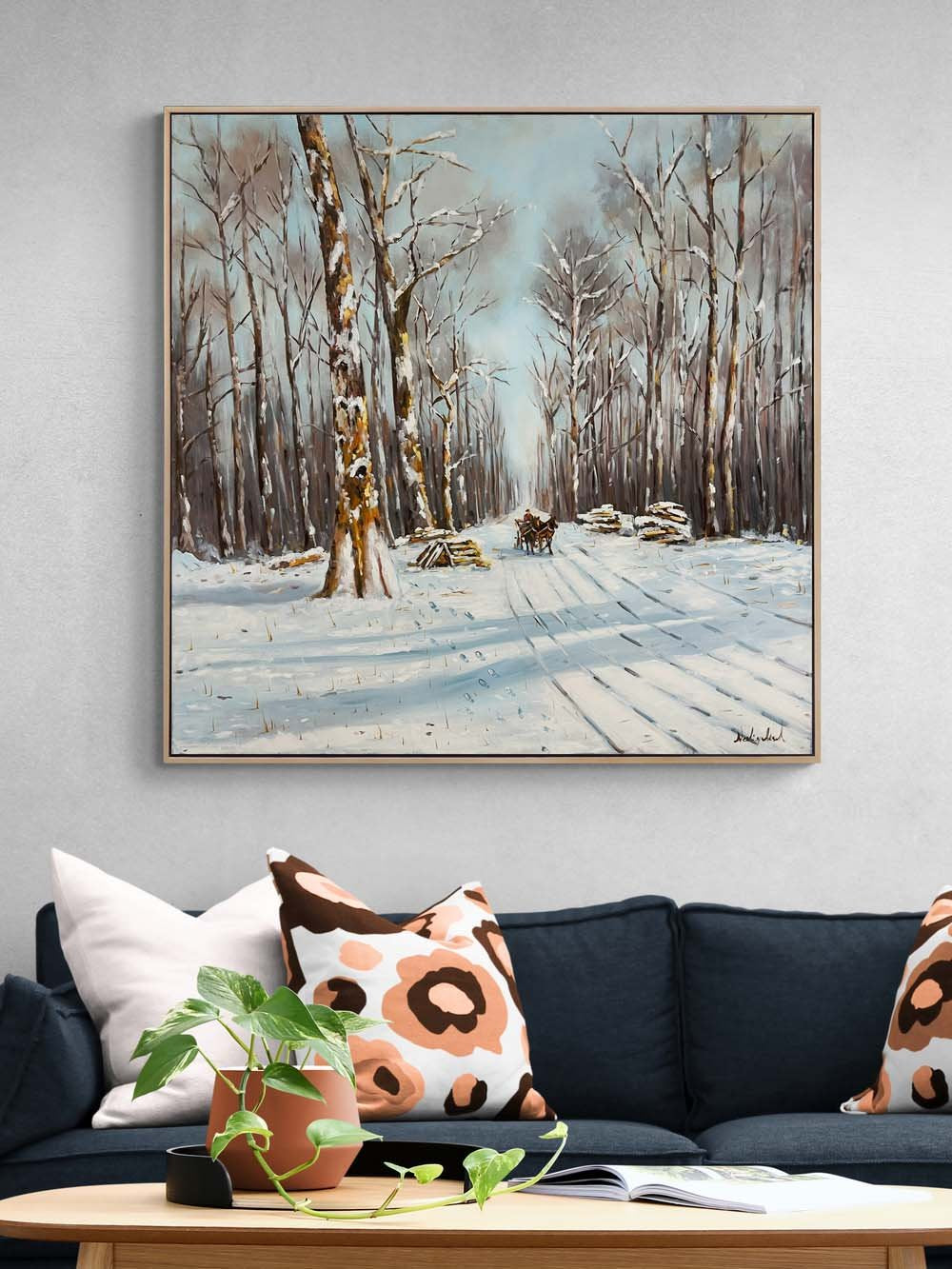 Karlar Altında Yolculuk Yağlı Boya Tablosu