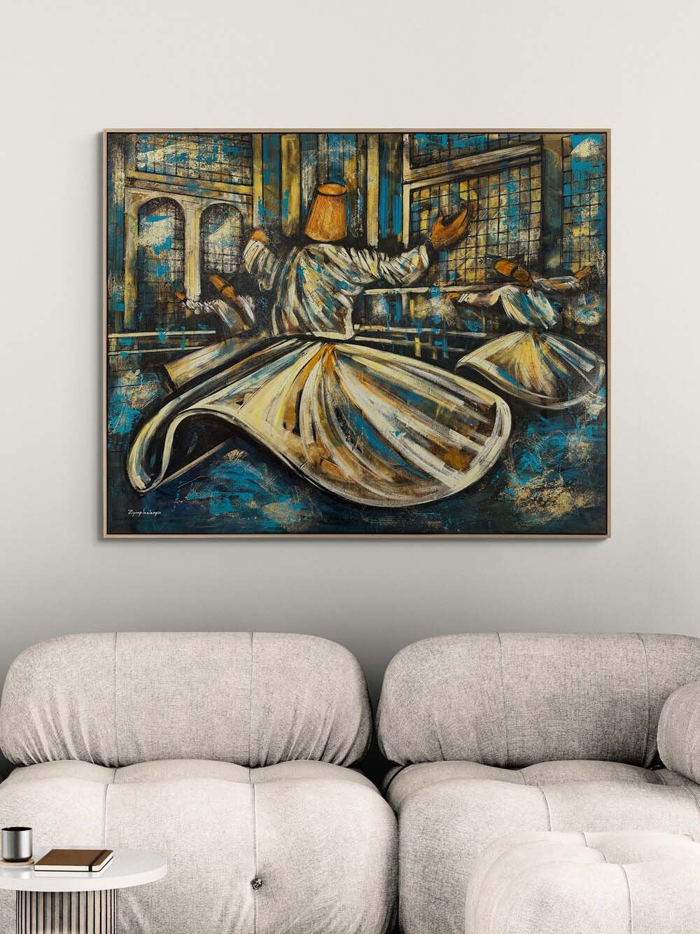 Ruhun Yolculuğu Semazenler Yağlı Boya Tablosu